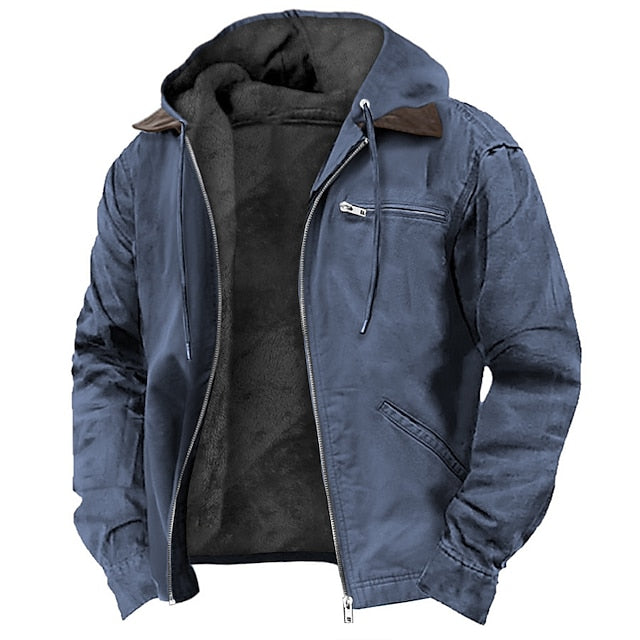 Silvan | Warm Fleece Hooded Mid-Season Jacket for Men