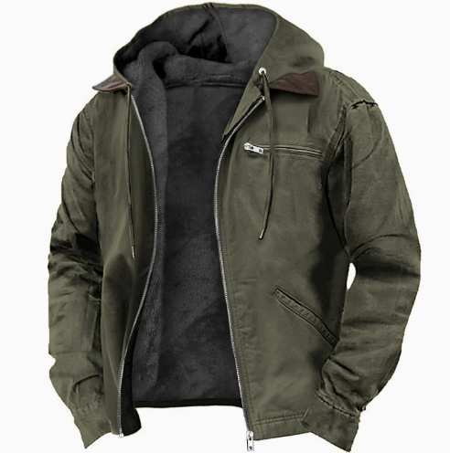 Silvan | Warm Fleece Hooded Mid-Season Jacket for Men