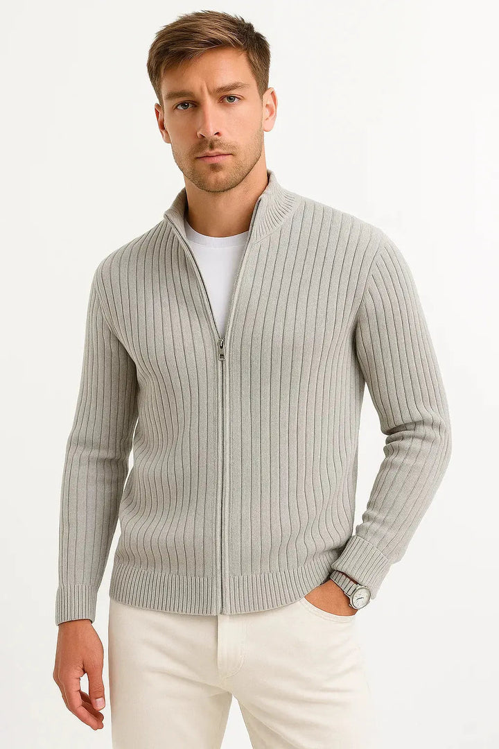 Emerson | Classic Ribbed Knit Cardigan for Men's Layering