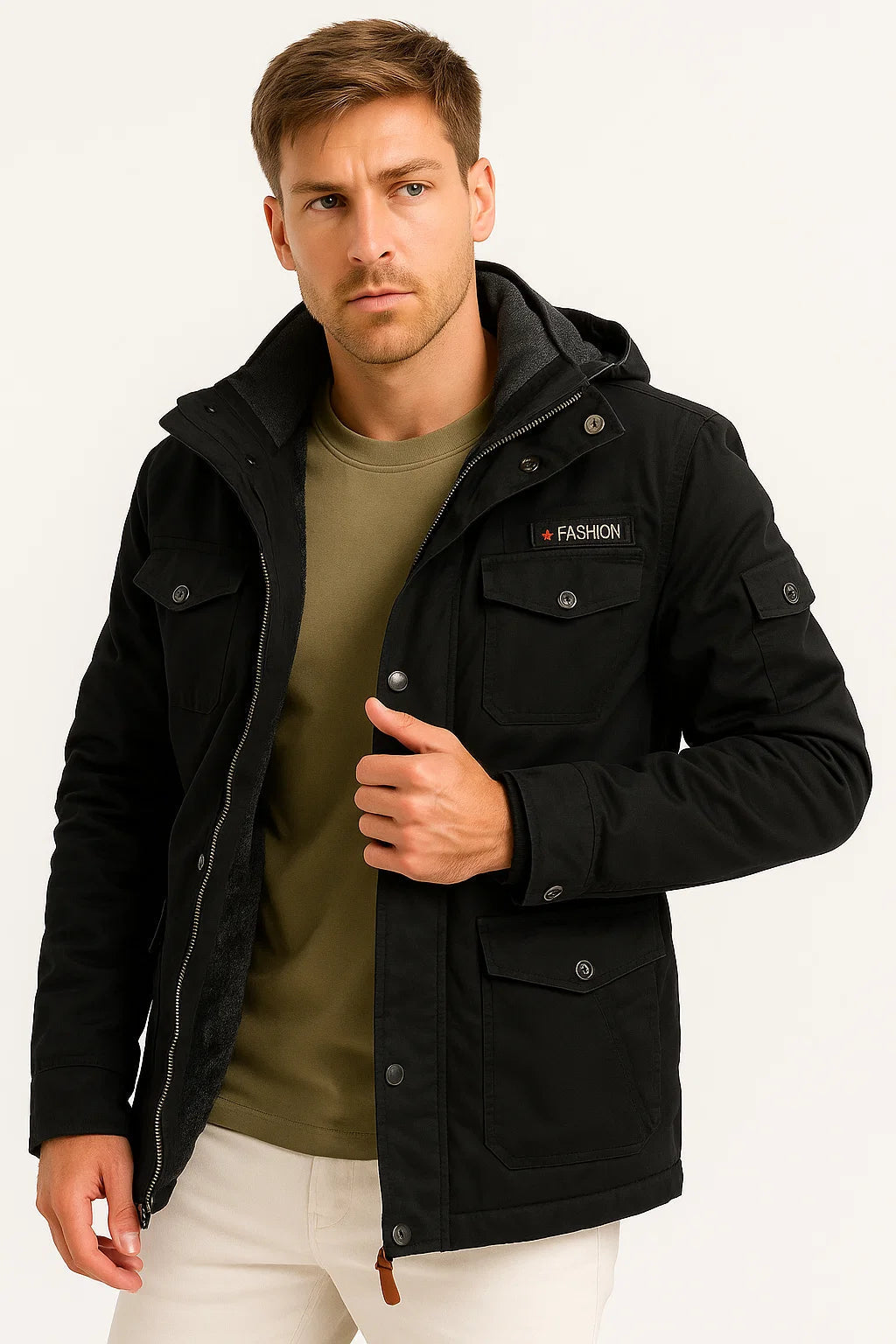 Merrick | Warm Fleece Hooded Jacket for Men