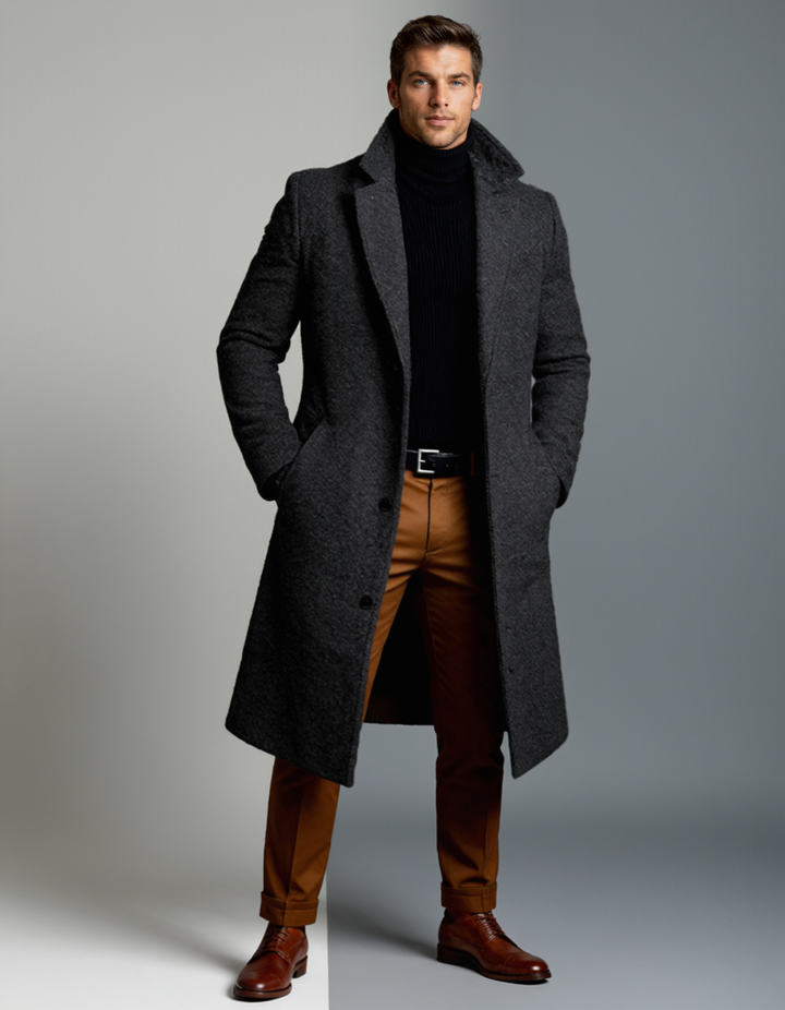 Ferdinand | Polished Wool Overcoat for Men