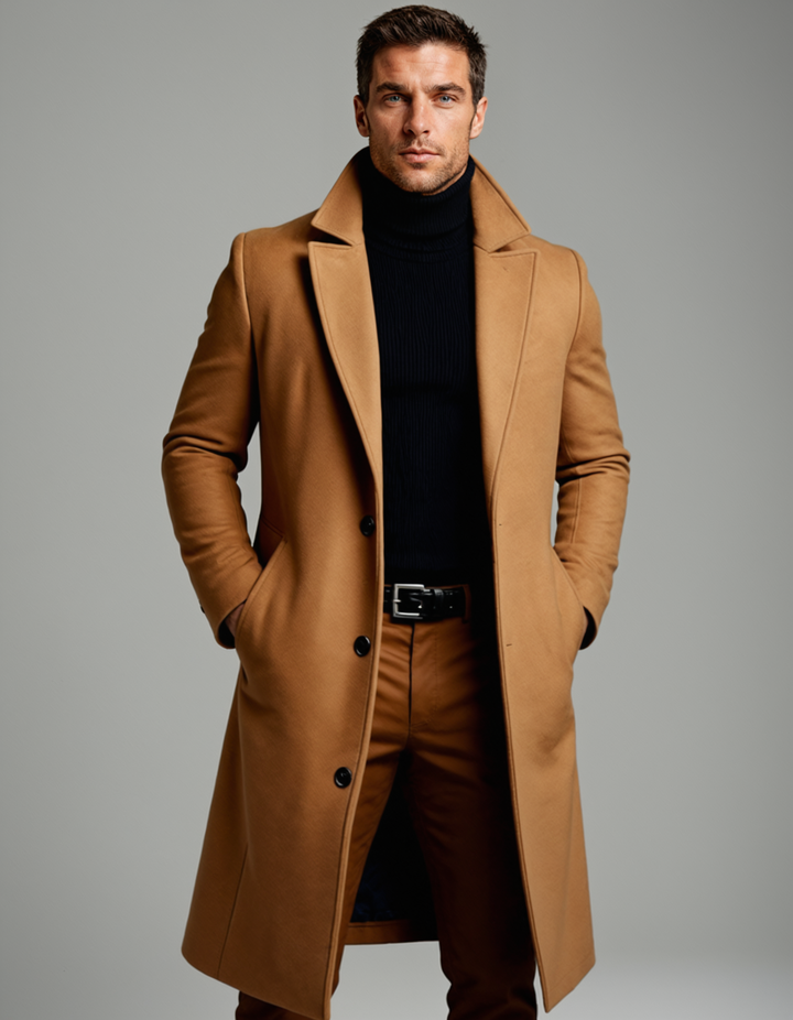 Ferdinand | Polished Wool Overcoat for Men