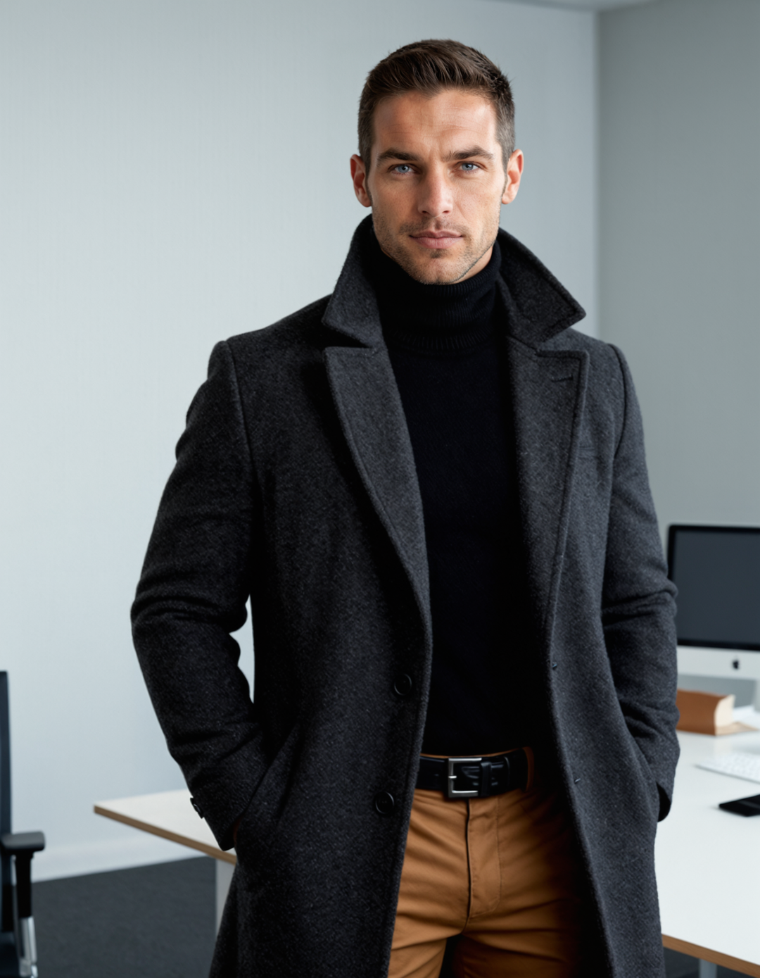 Ferdinand | Polished Wool Overcoat for Men