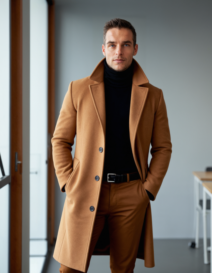 Ferdinand | Polished Wool Overcoat for Men
