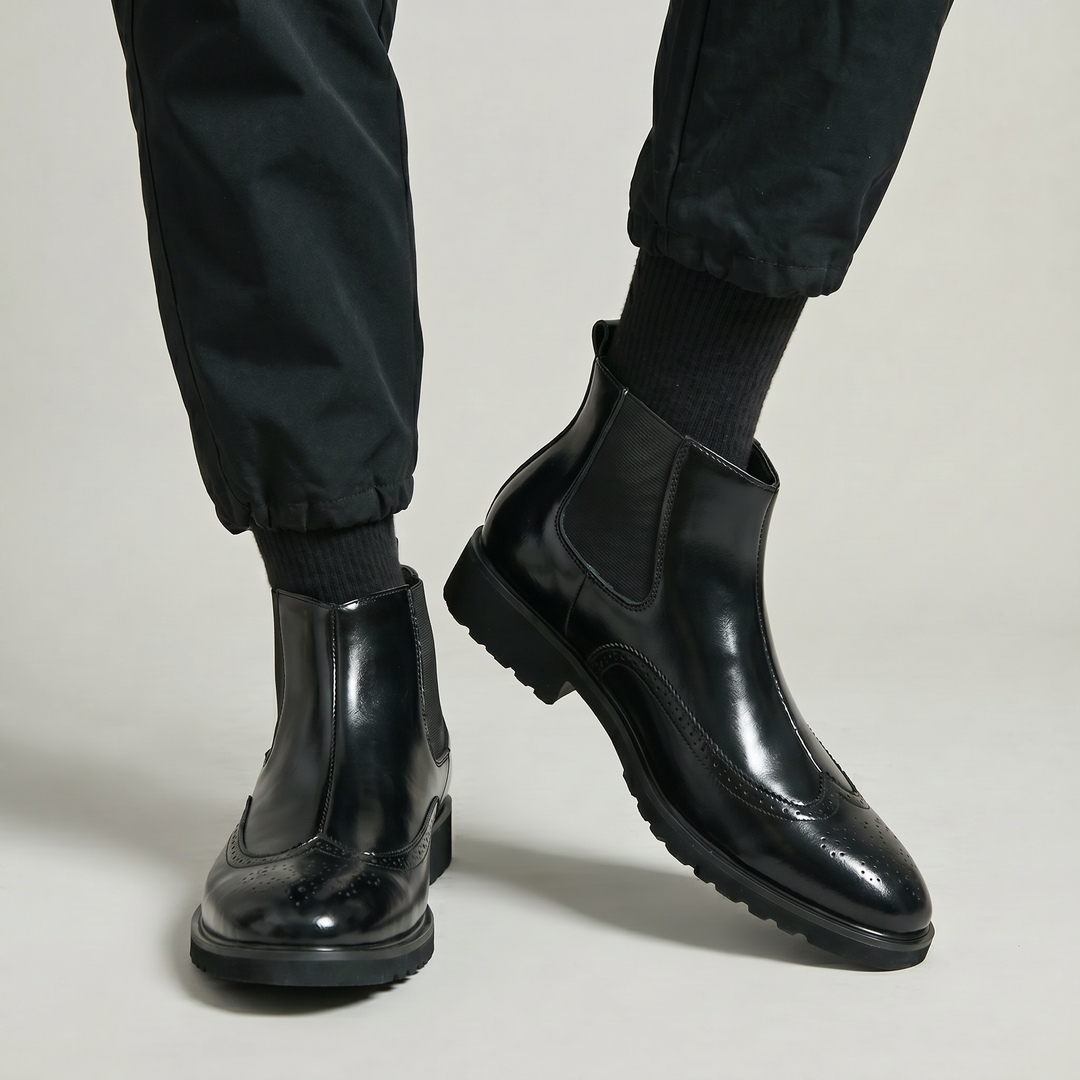 Calder | Sharp Wingtip Chelsea Ankle Boots