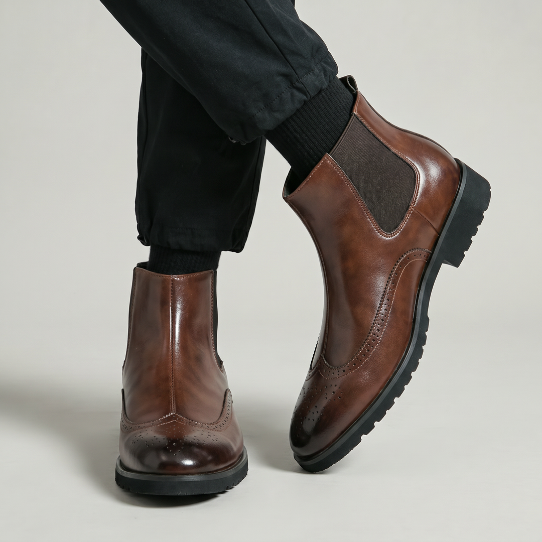 Calder | Sharp Wingtip Chelsea Ankle Boots