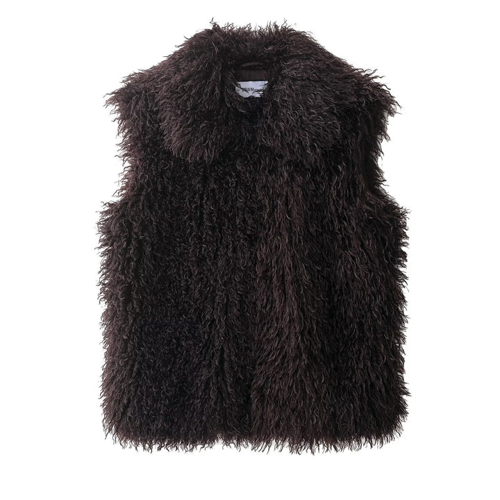 Ninette | Luxe Textured Faux Fur Vest Sleeveless