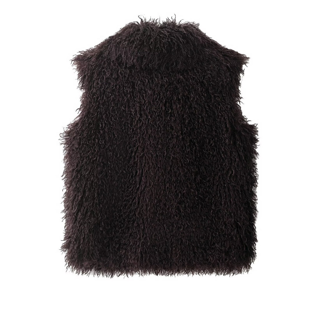Ninette | Luxe Textured Faux Fur Vest Sleeveless