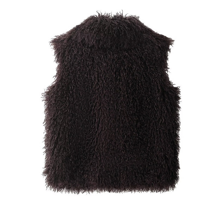 Ninette | Luxe Textured Faux Fur Vest Sleeveless