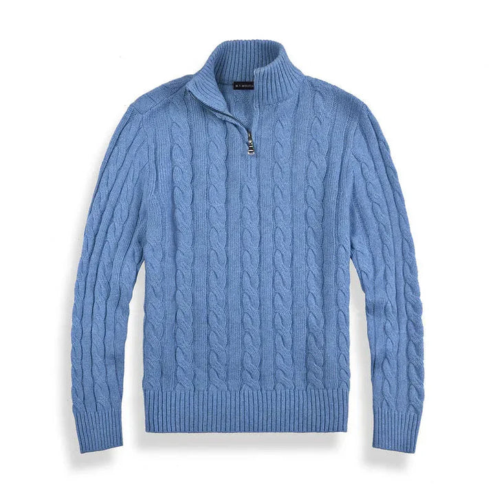Bram | Refined Cable Knit Half-Zip Sweater for Men