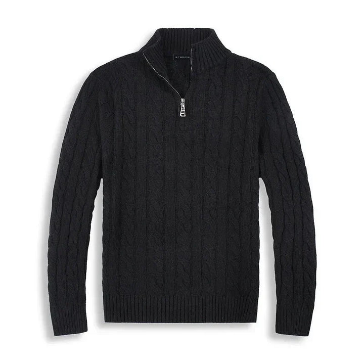 Bram | Refined Cable Knit Half-Zip Sweater for Men