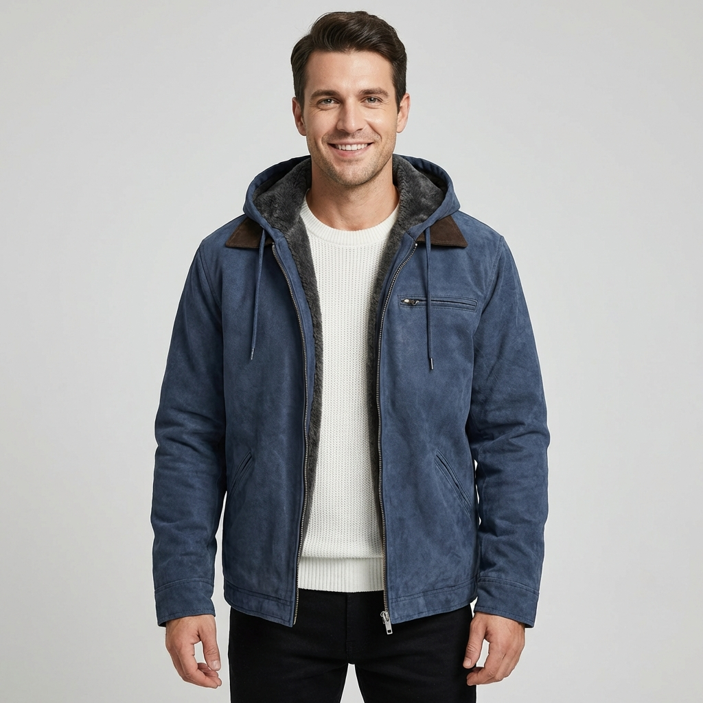Mason | Rugged Hooded Suede Jacket for Men