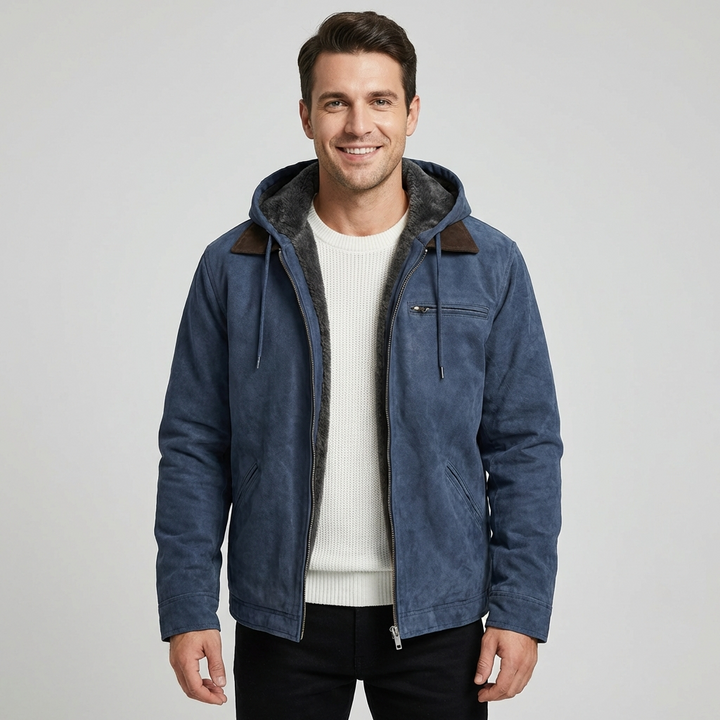 Mason | Rugged Hooded Suede Jacket for Men