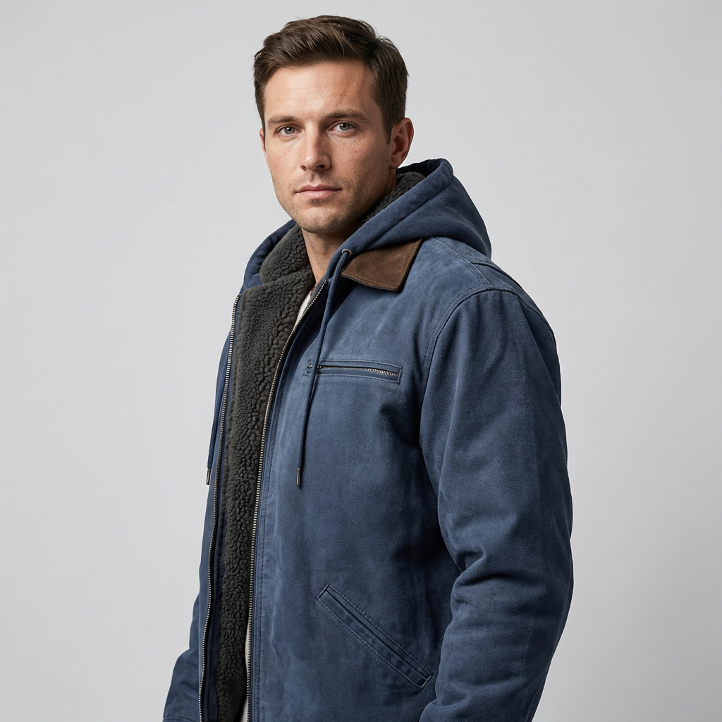 Mason | Rugged Hooded Suede Jacket for Men