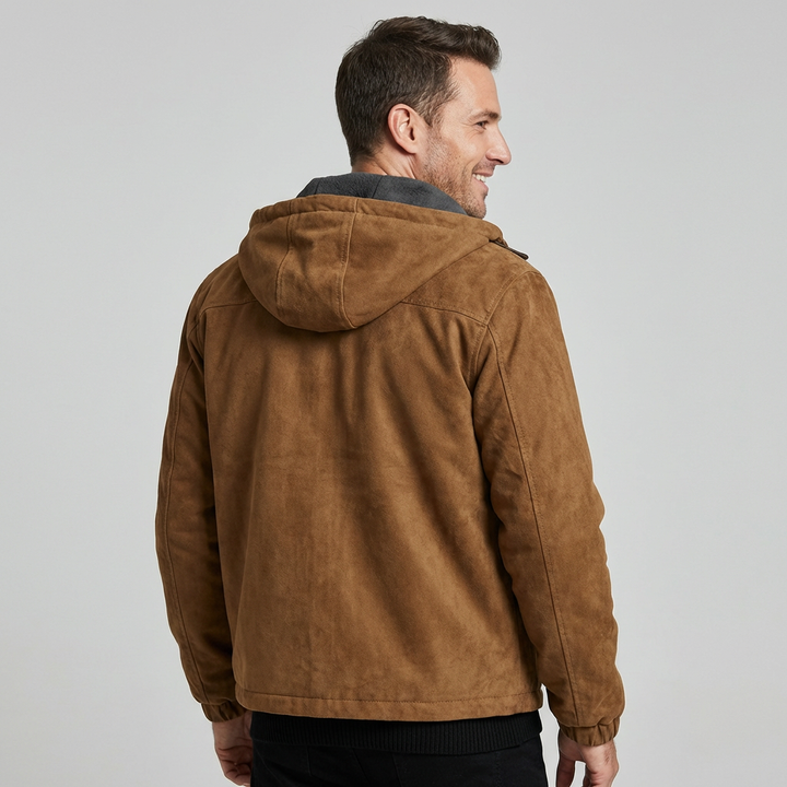 Mason | Rugged Hooded Suede Jacket for Men