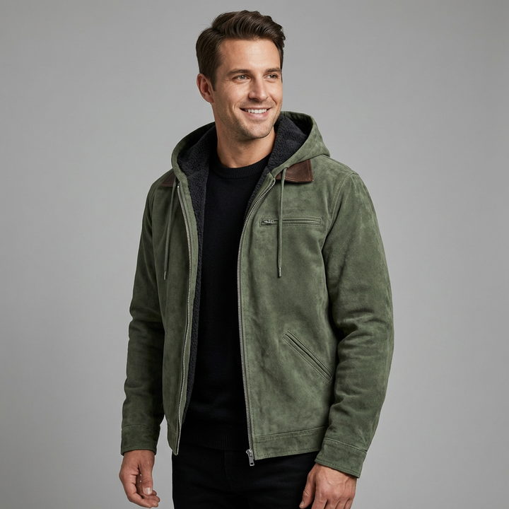 Mason | Rugged Hooded Suede Jacket for Men