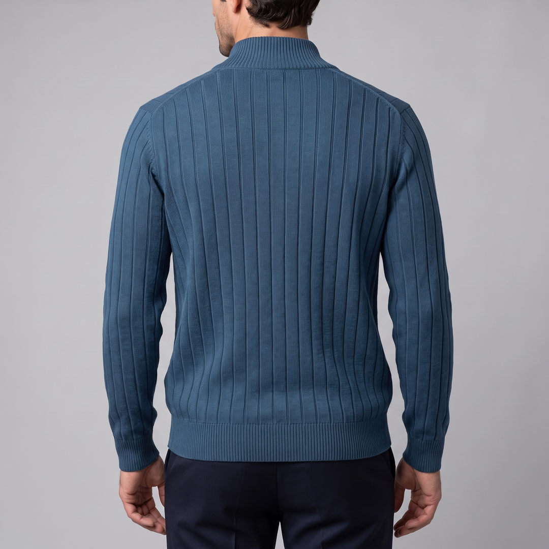 Hadrian | Sharp Diamond Knit Zip-Up Cardigan for Men