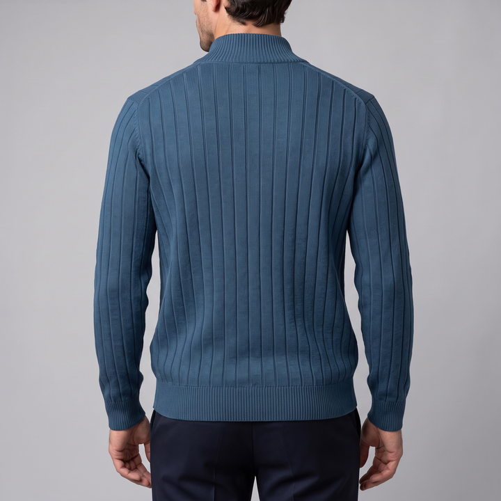 Hadrian | Sharp Diamond Knit Zip-Up Cardigan for Men