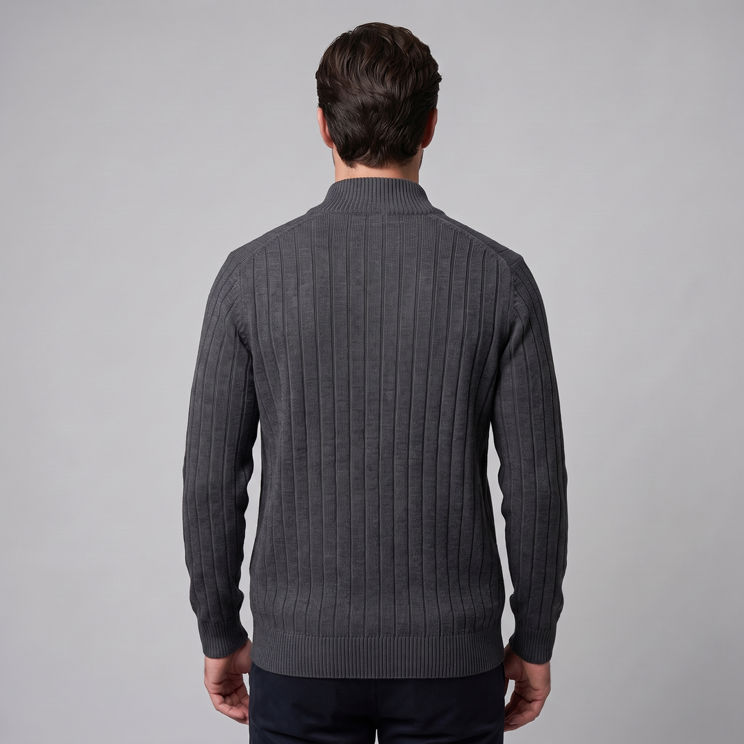 Hadrian | Sharp Diamond Knit Zip-Up Cardigan for Men