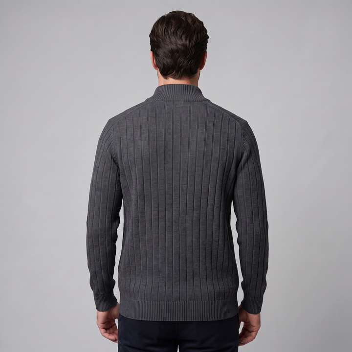 Hadrian | Sharp Diamond Knit Zip-Up Cardigan for Men