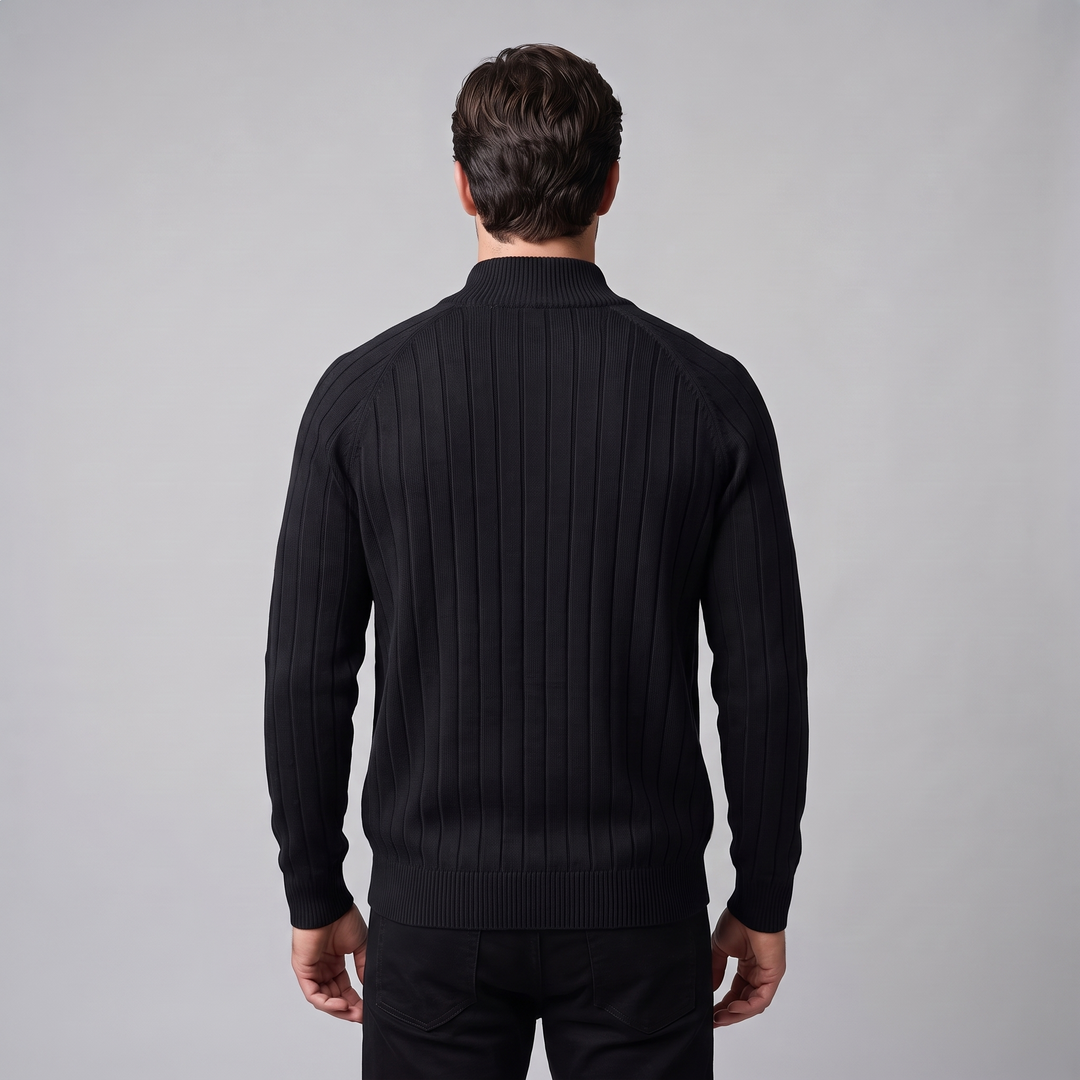 Hadrian | Sharp Diamond Knit Zip-Up Cardigan for Men