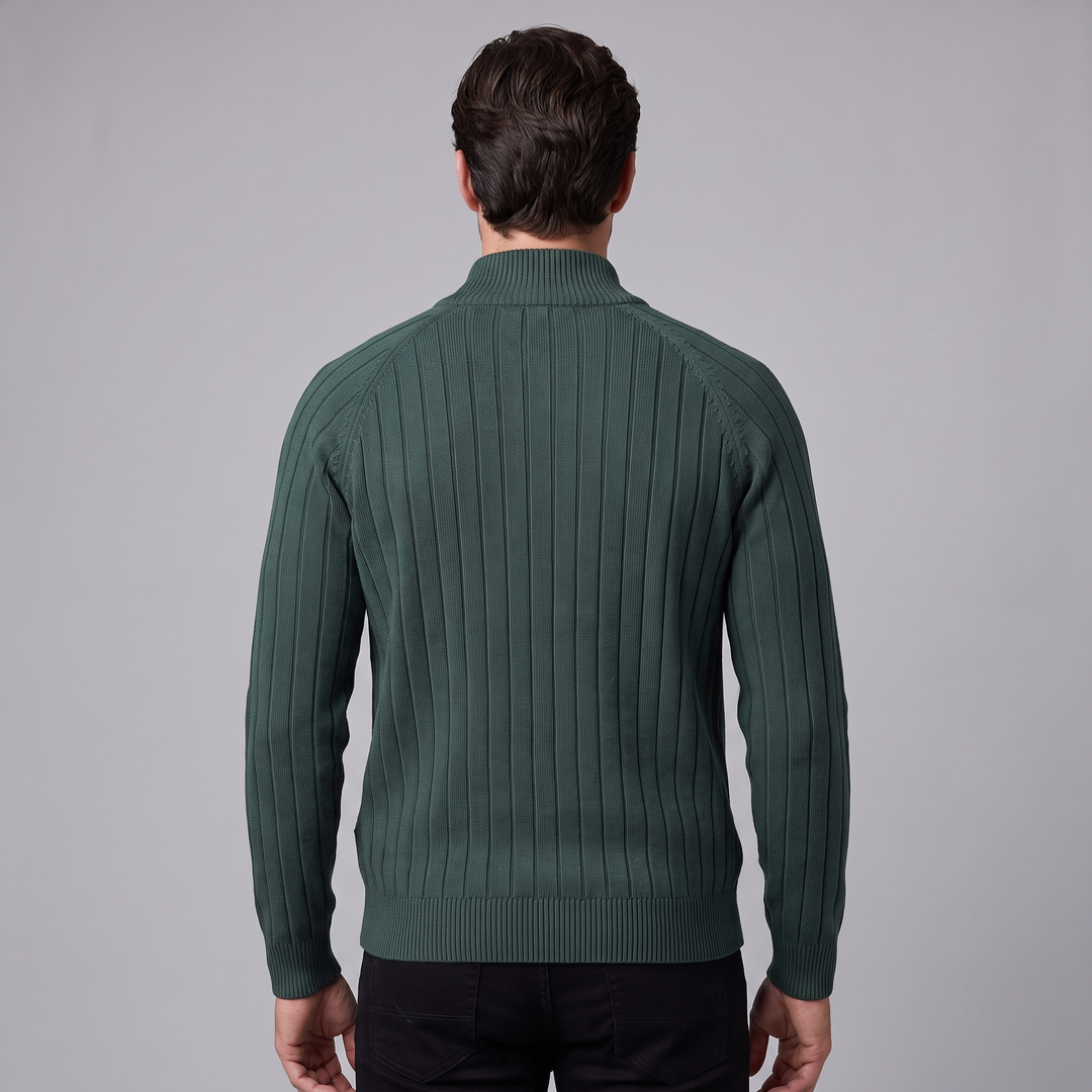 Hadrian | Sharp Diamond Knit Zip-Up Cardigan for Men