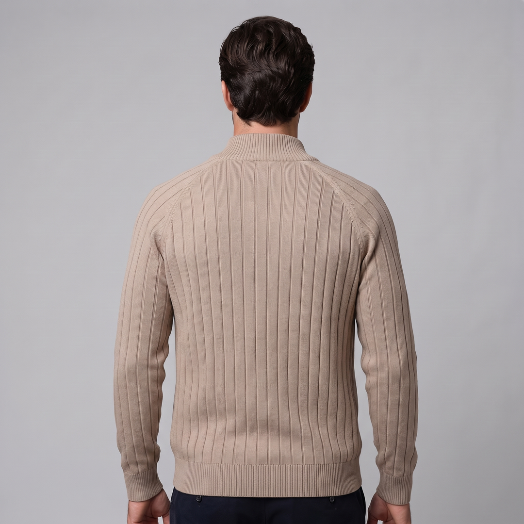 Hadrian | Sharp Diamond Knit Zip-Up Cardigan for Men