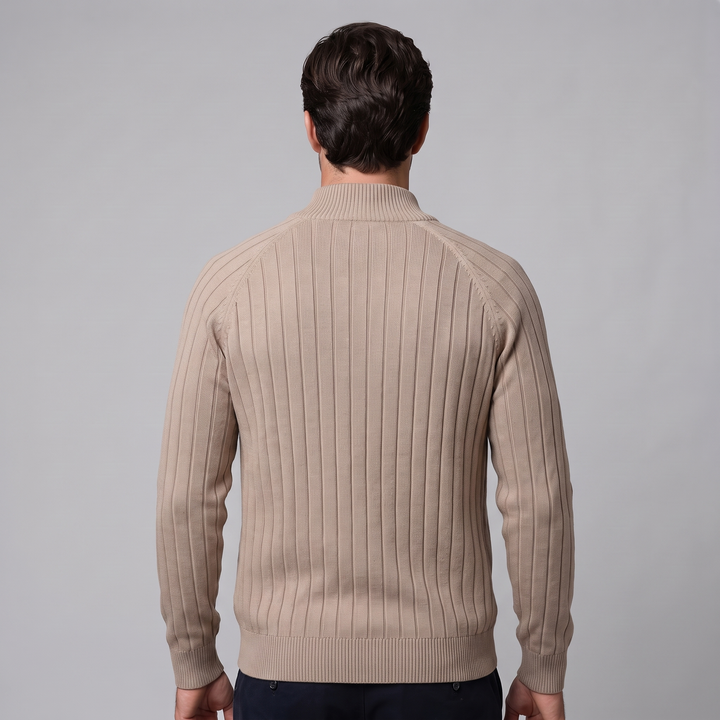 Hadrian | Sharp Diamond Knit Zip-Up Cardigan for Men