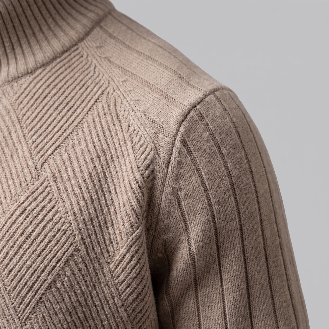 Hadrian | Sharp Diamond Knit Zip-Up Cardigan for Men