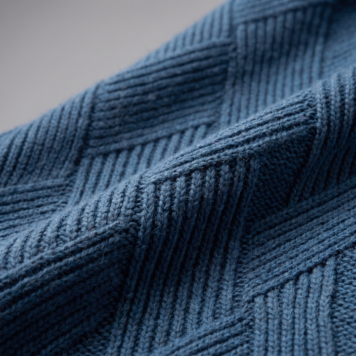 Hadrian | Sharp Diamond Knit Zip-Up Cardigan for Men