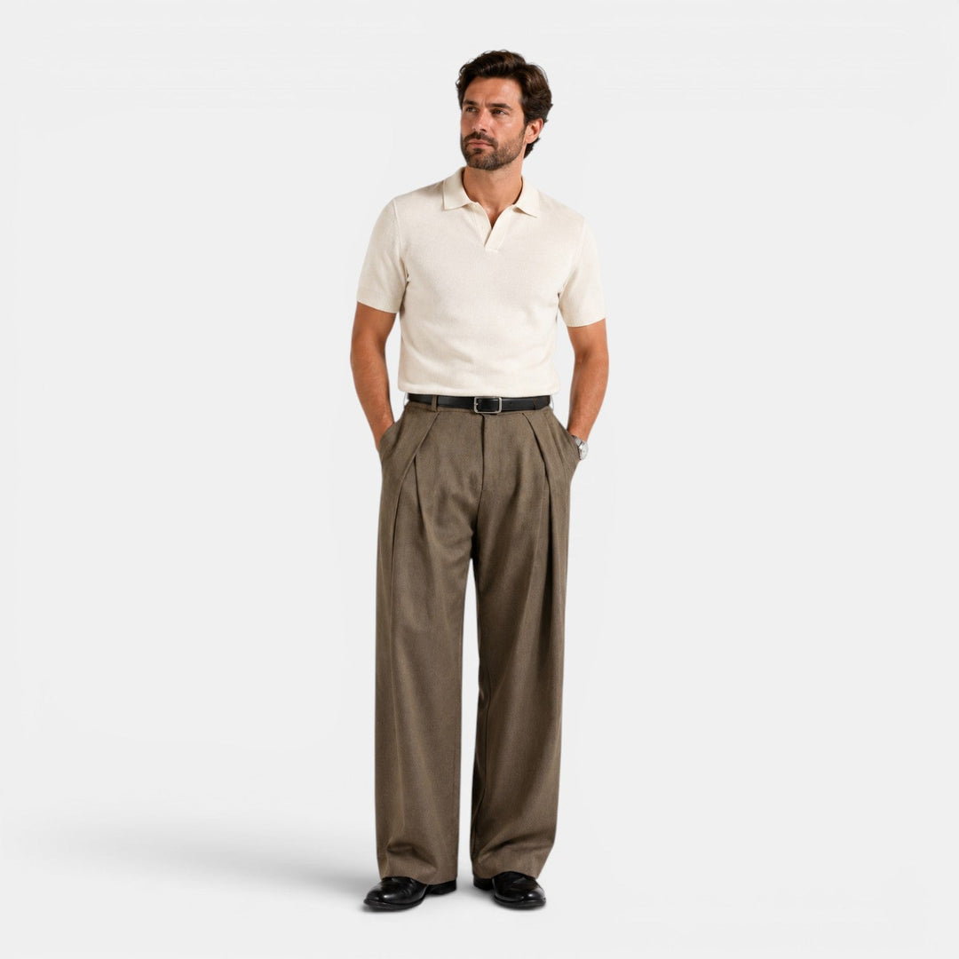 Rourke | Relaxed Wide-Leg Pleated Trousers for Men