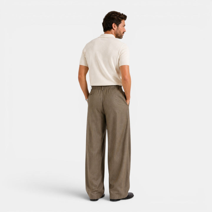 Rourke | Relaxed Wide-Leg Pleated Trousers for Men
