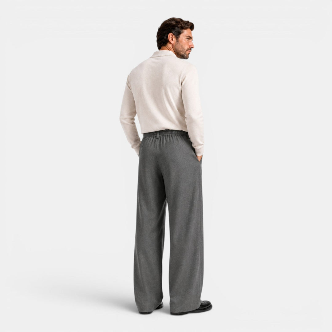 Rourke | Relaxed Wide-Leg Pleated Trousers for Men