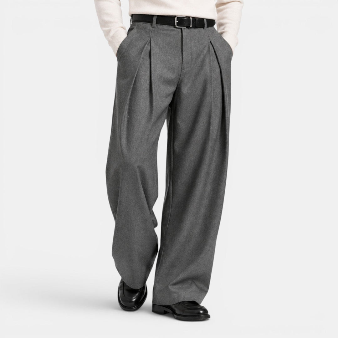Rourke | Relaxed Wide-Leg Pleated Trousers for Men