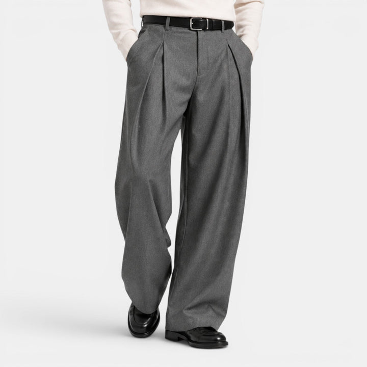 Rourke | Relaxed Wide-Leg Pleated Trousers for Men
