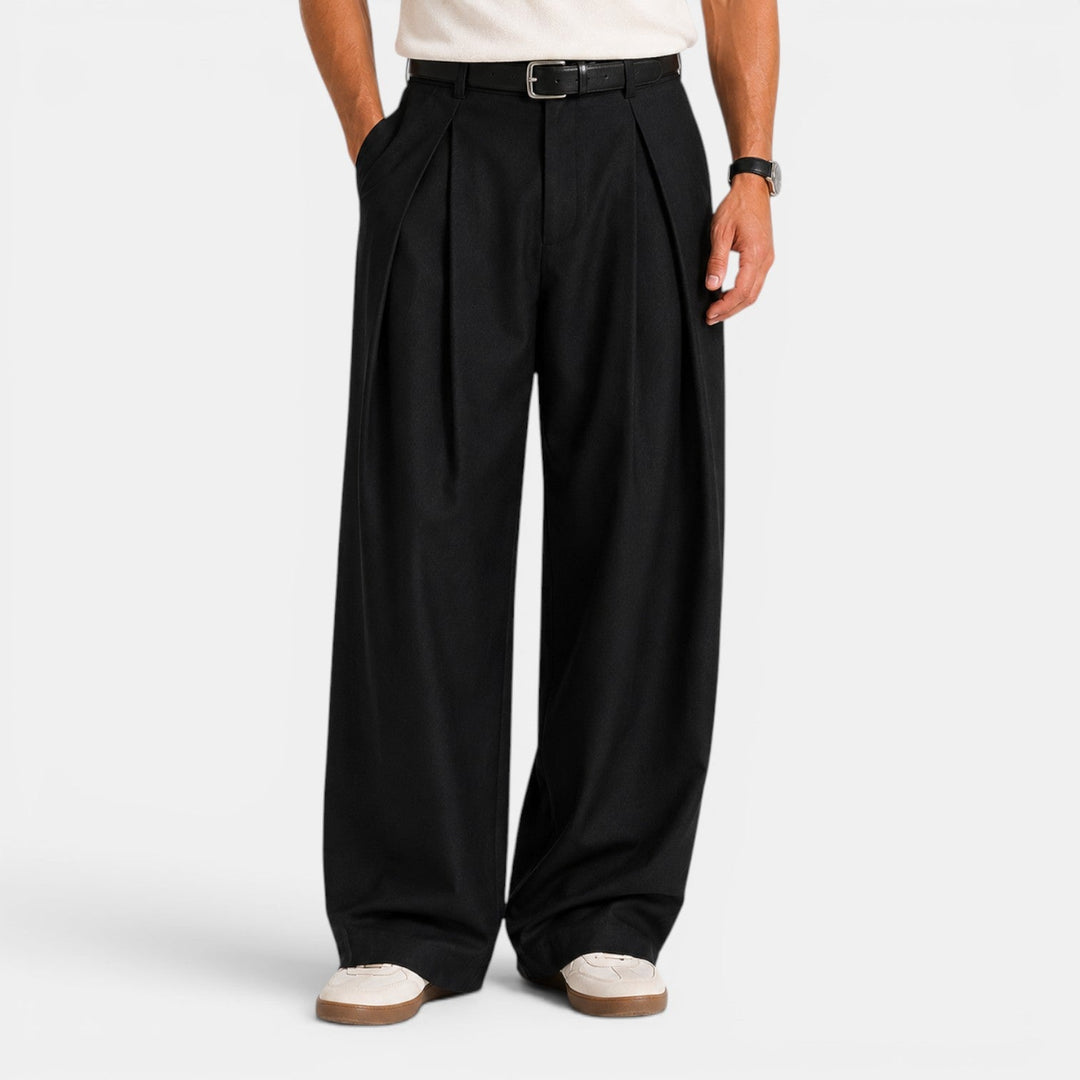 Rourke | Relaxed Wide-Leg Pleated Trousers for Men