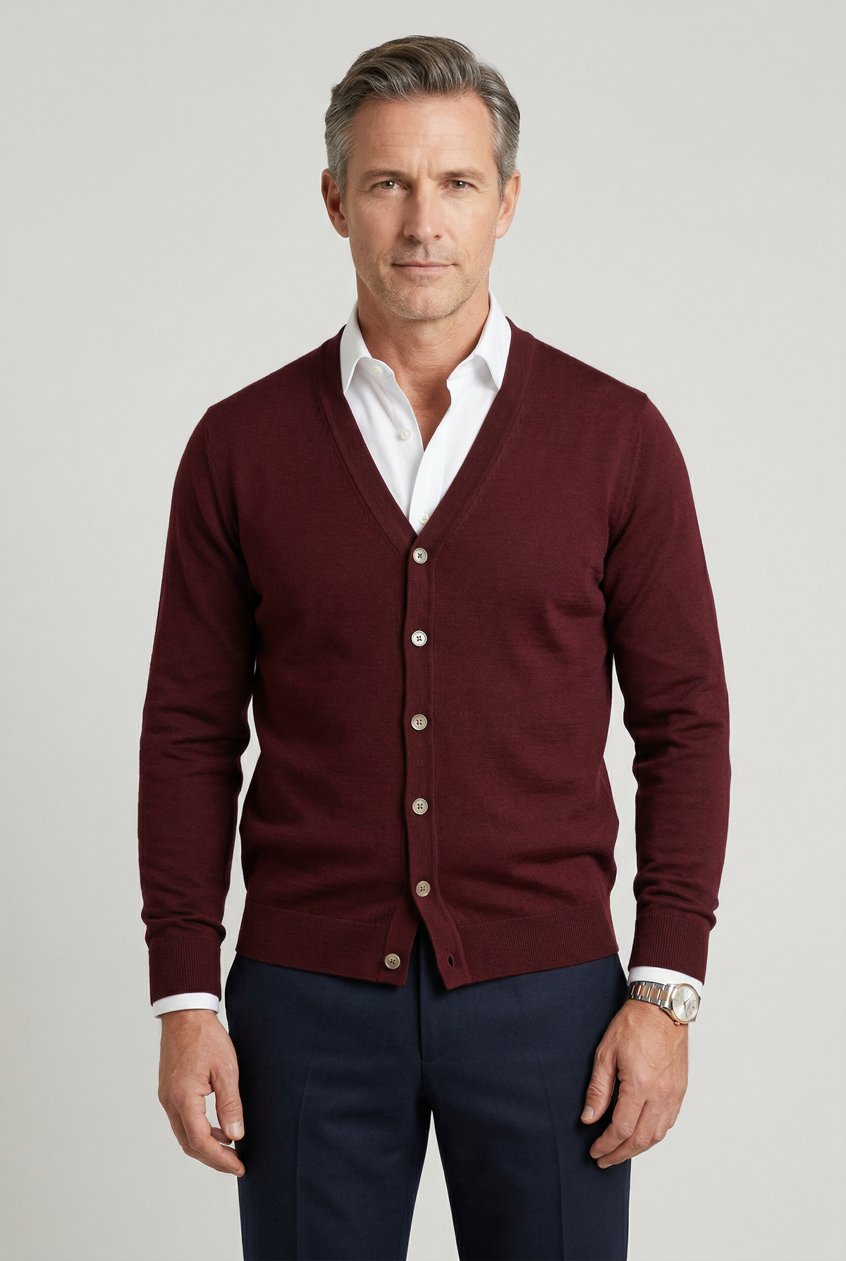 Flint | Elegant Knitted Button V-Neck Cardigan