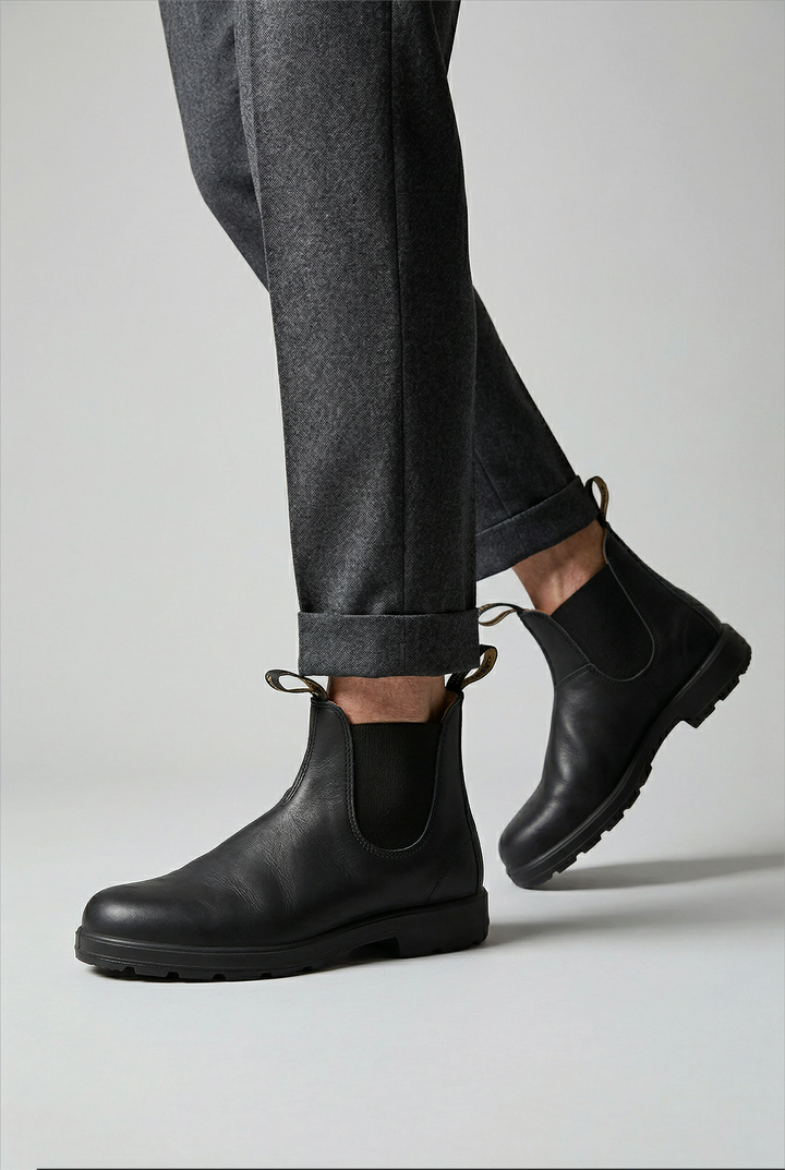Esmond | Polished Mens Chelsea Boots Leather-Look