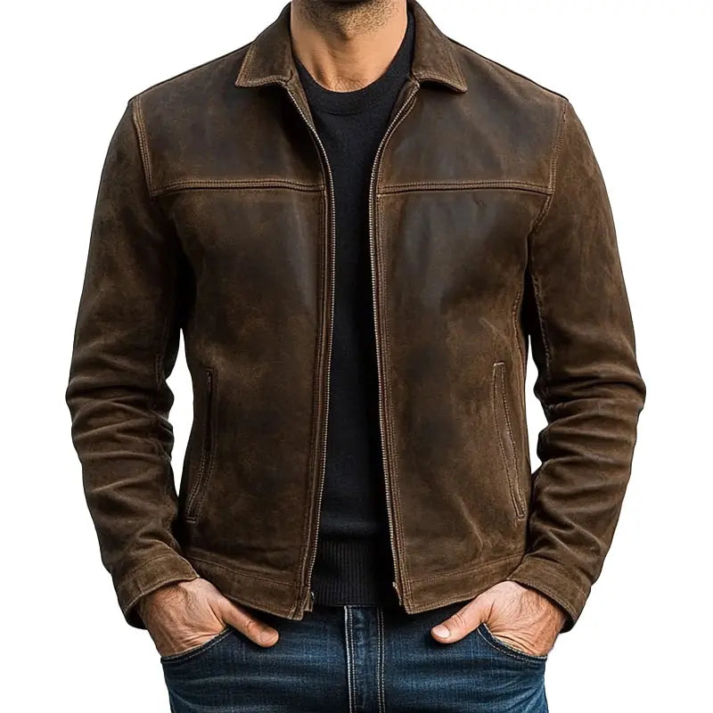 Wesley | Rugged Suede-Style Biker Jacket for Men