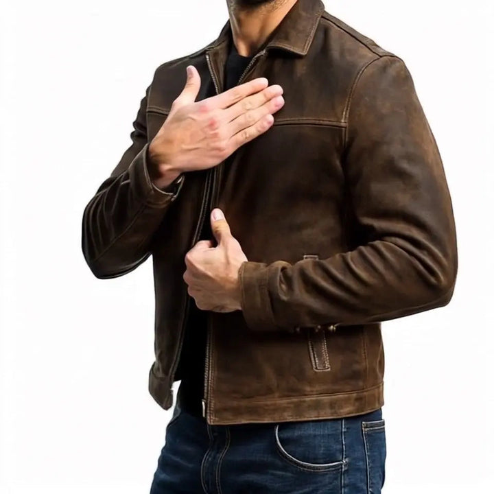 Wesley | Rugged Suede-Style Biker Jacket for Men