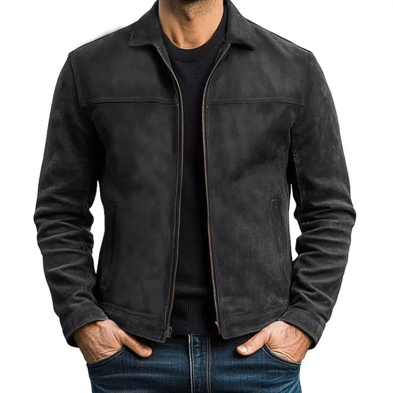 Wesley | Rugged Suede-Style Biker Jacket for Men