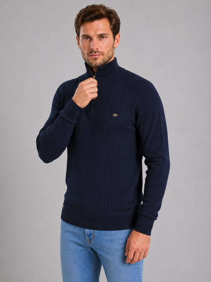 Landon | Refined Ribbed Quarter Zip Jumper