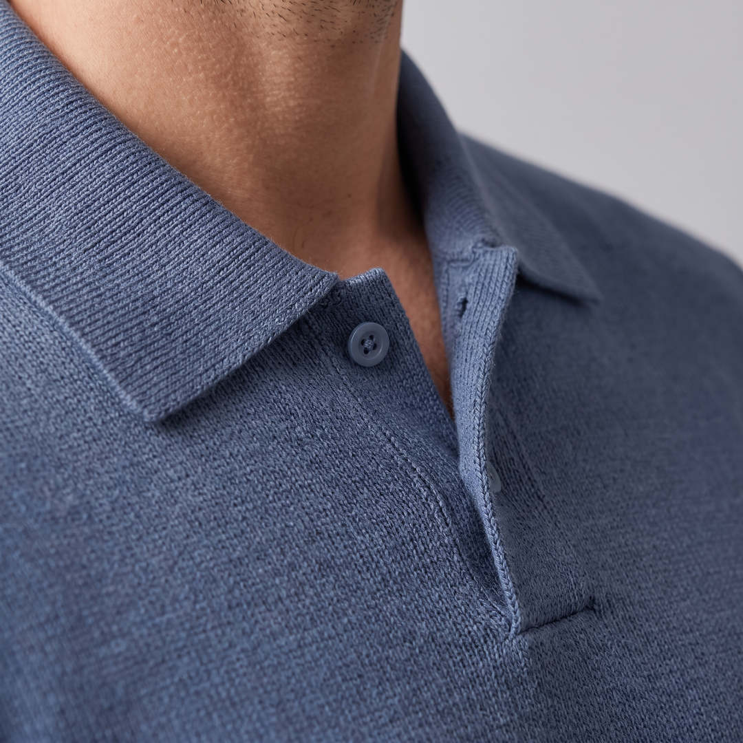 Miles | Relaxed Long Sleeve Polo Sweater