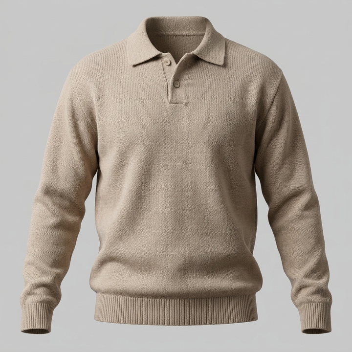 Miles | Relaxed Long Sleeve Polo Sweater