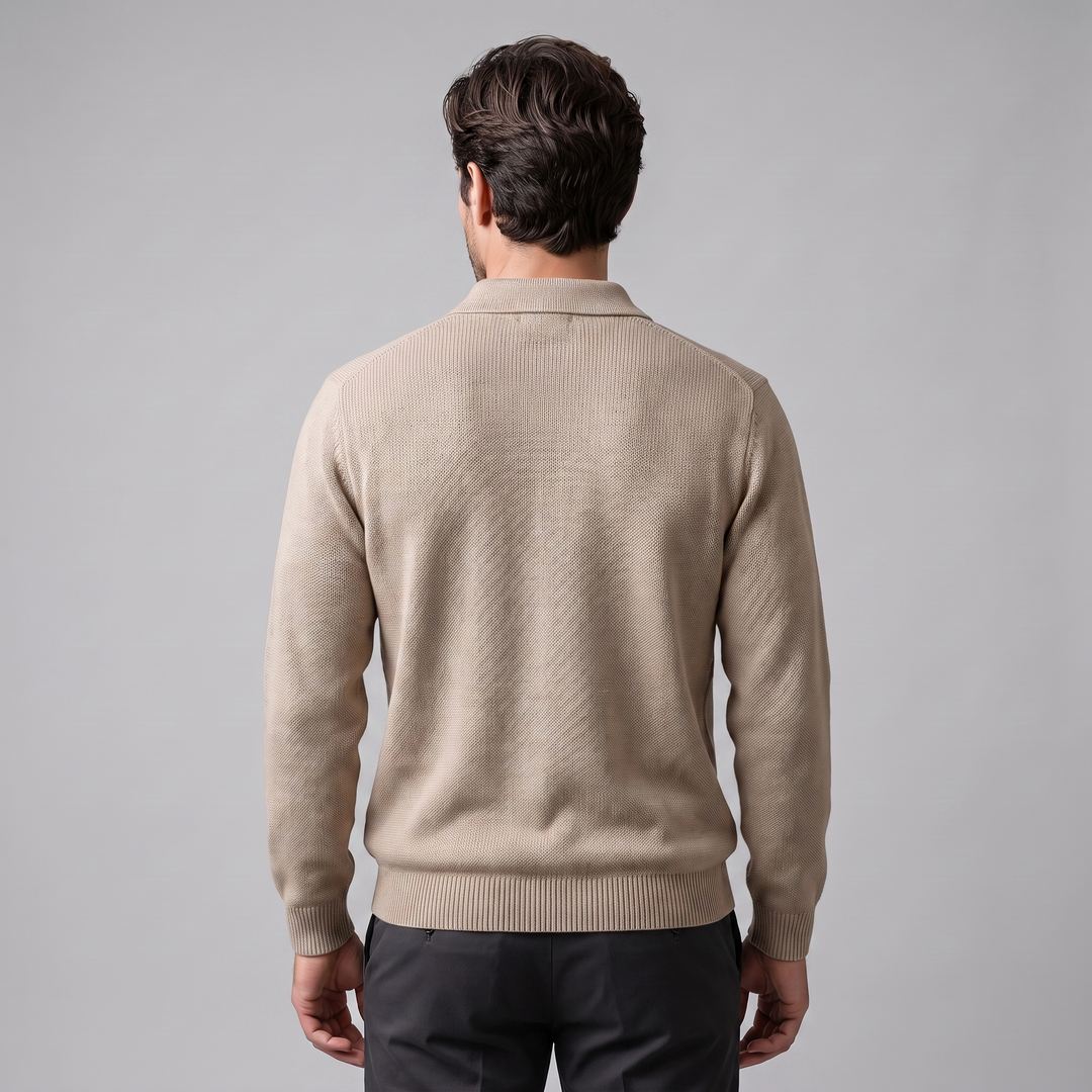 Miles | Relaxed Long Sleeve Polo Sweater