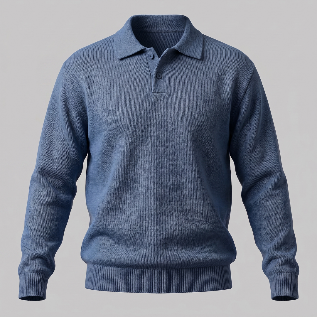Miles | Relaxed Long Sleeve Polo Sweater