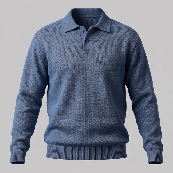 Miles | Relaxed Long Sleeve Polo Sweater