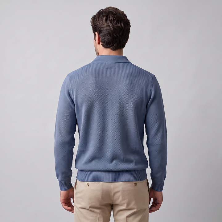 Miles | Relaxed Long Sleeve Polo Sweater