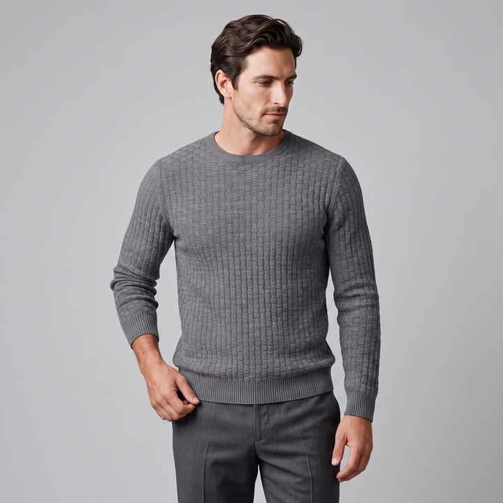 Godfrey | Relaxed Basketweave Crew Neck Jumper