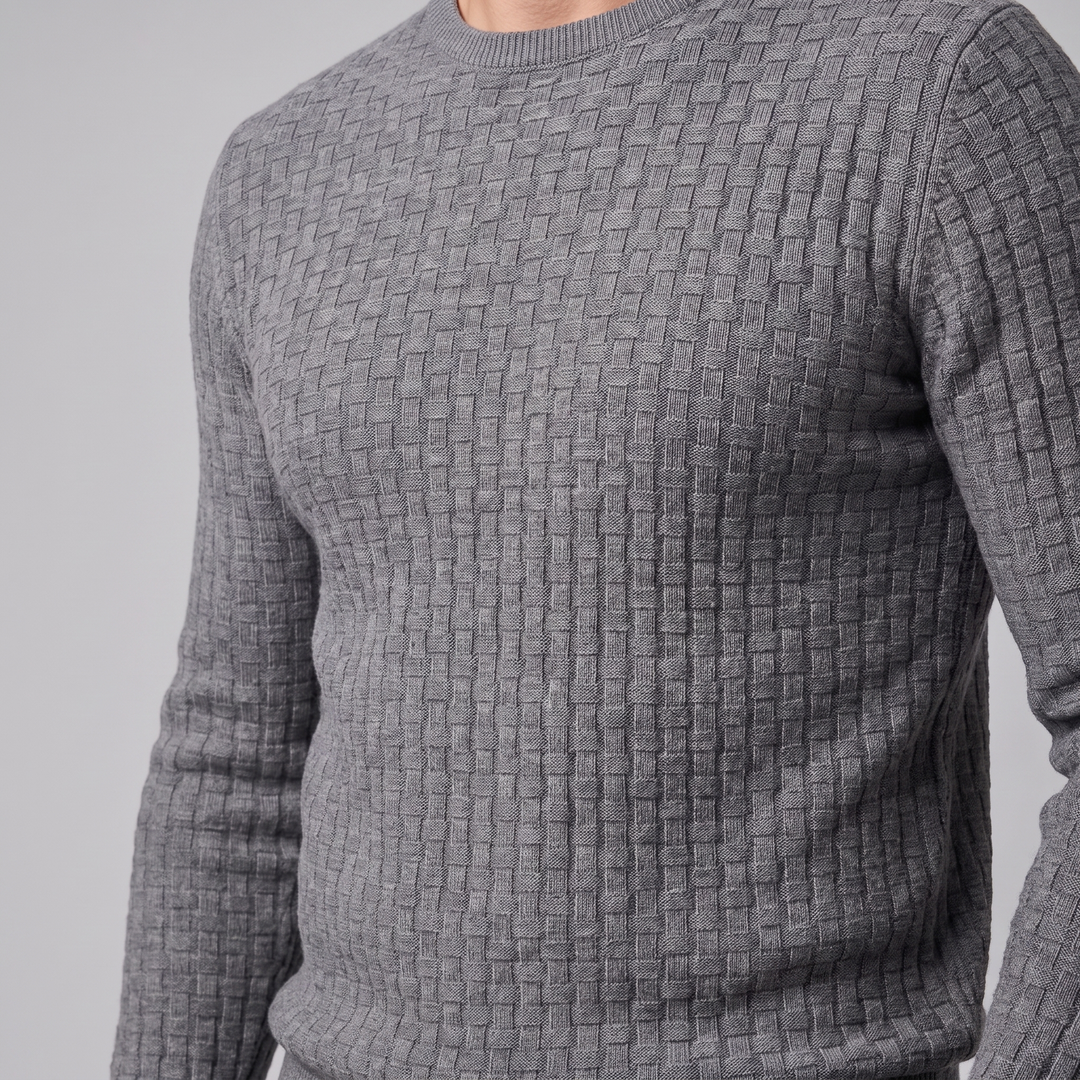 Godfrey | Relaxed Basketweave Crew Neck Jumper